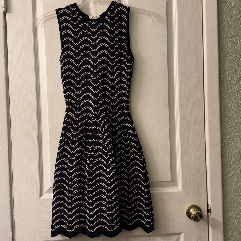 Ted Baker Bryena Black & White Jacquard Fit & Flare Dress Size 0